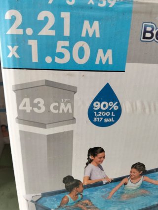 Piscina desmontable tubular infantil 221 x 150x43