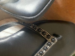 Sandalias Primark negras con pedrería T40