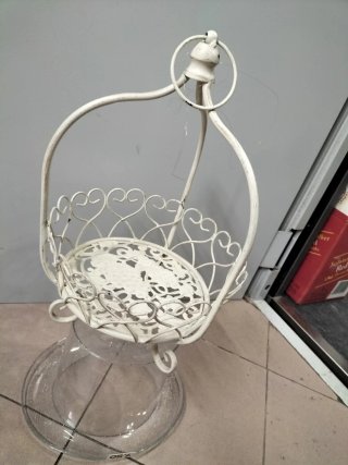 Gabbia decorativa in ferro bianco