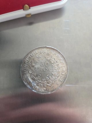3 Monete Argento 50 Franchi due FDC