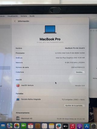 MacBook Pro 13' 2017 Argento