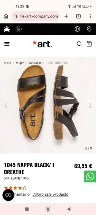 Sandalias ART negras talla 39