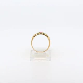 Anillo Corona Queen con Piedra Rosa
