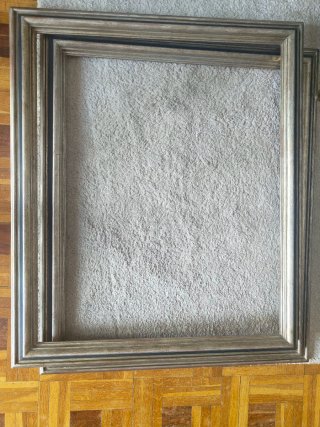 Marco decorativo vintage plateado grande