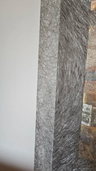 Cortina de tela gris