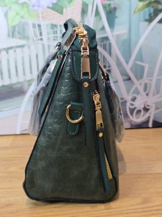 Bolso verde efecto piel cocodrilo
