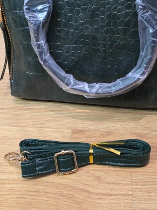 Bolso verde efecto piel cocodrilo