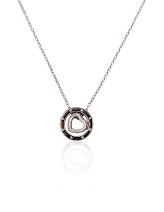 Cadena plata aro y corazón circonitas - 5326