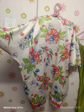 Kimono Reversible Satén y Terciopelo Gris