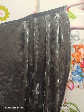 Kimono Reversible Satén y Terciopelo Gris