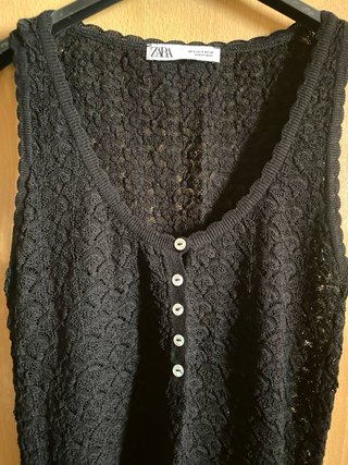 Top Zara Negro S Botones