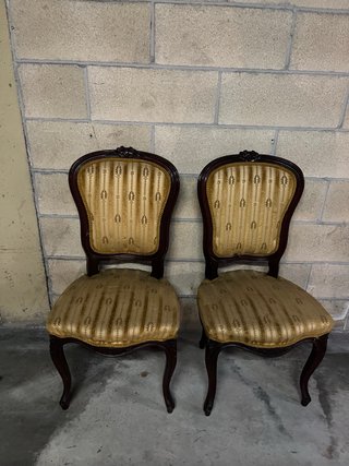 4 Sillas Vintage Madera Tapizadas