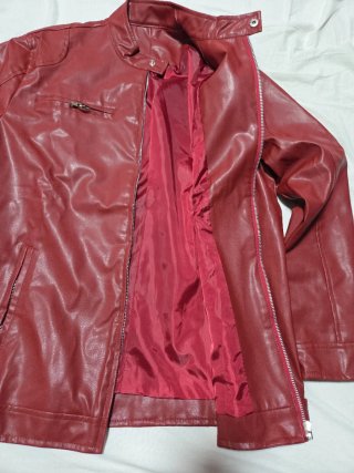 Chaqueta Cuero Roja Talla XL