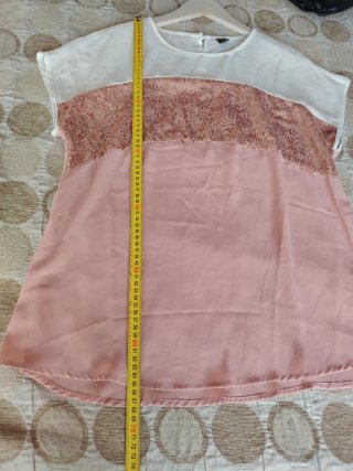 Jersey Mujer Blanco y Rosa Lentejuelas