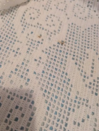 Colcha ganchillo vintage beige/blanca
