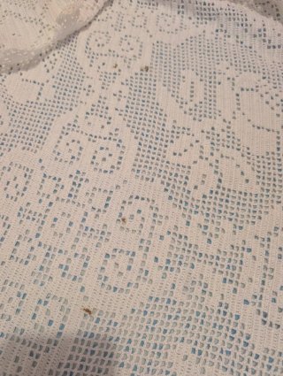 Colcha ganchillo vintage beige/blanca