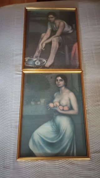 2 Cuadros Marco Dorado
