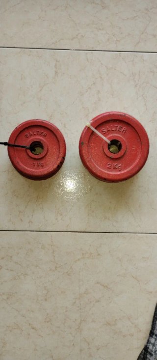 Discos de pesa Salter de 2 kg y 1 kg