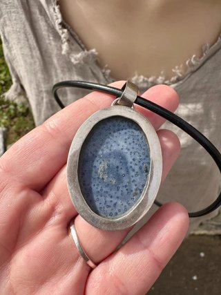 Collar Colgante Vintage Plata Azul