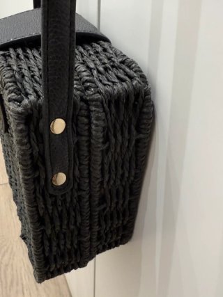 Bolso Bandolera Trenzado Rígido Negro B00052