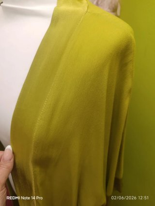 Kimono verde lima algodón y satinado