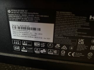 Monitor Gaming HP X27 27" IPS 165Hz (Na Caixa - Ex