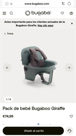 Bugaboo Giraffe Baby Set y Bandeja