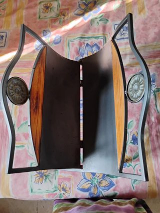 Revistero vintage metal y madera