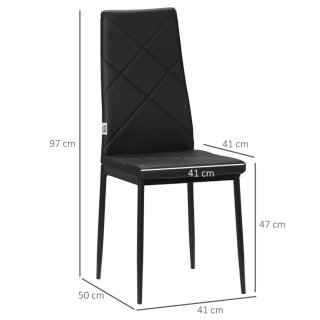 Conjunto mesa y 4 sillas comedor negro