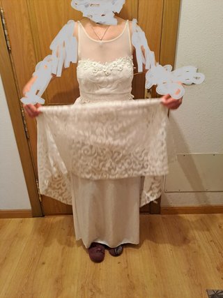 Traje NOVIA boda BORDADOS. Punto y transparencias
