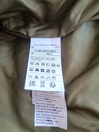 Plumífero niño Benetton talla 18-24 meses 90cm