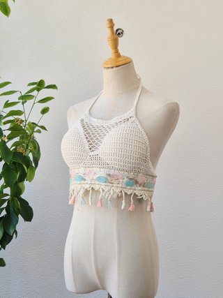 Top Crochê Boho Colorido