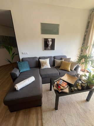 Sofá Cama 4 Plazas Chaise Longue+taburetes.