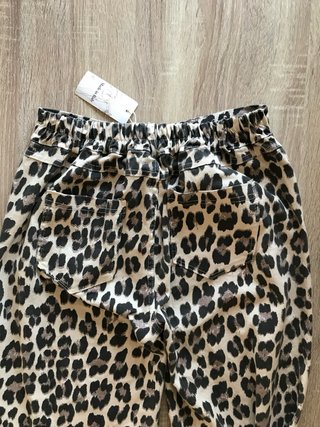 Pantalón ancho estampado leopardo mujer