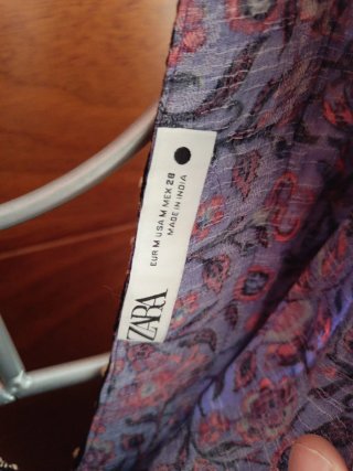 Vestido Zara Morado Estampado