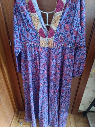 Vestido Zara Morado Estampado
