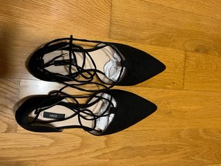 Zapatos planos Mango ante negro