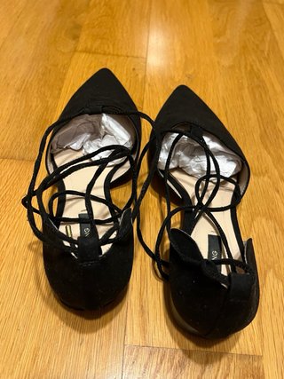 Zapatos planos Mango ante negro