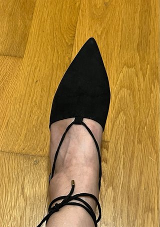 Zapatos planos Mango ante negro