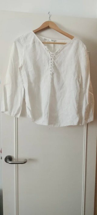 Camisa lino Mango blanca XS