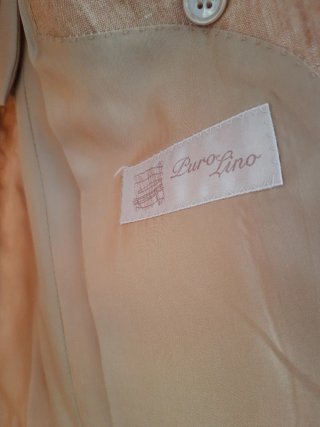 Chaqueta de lino marrón/Amarilla