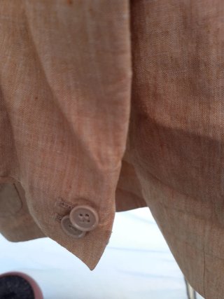 Chaqueta de lino marrón/Amarilla