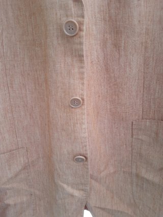 Chaqueta de lino marrón/Amarilla