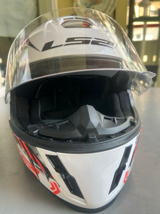 Casco Integral LS2 Blanco y Naranja