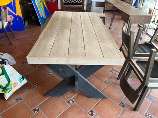 Mesa Comedor Madera Rústica Negra/Marrón