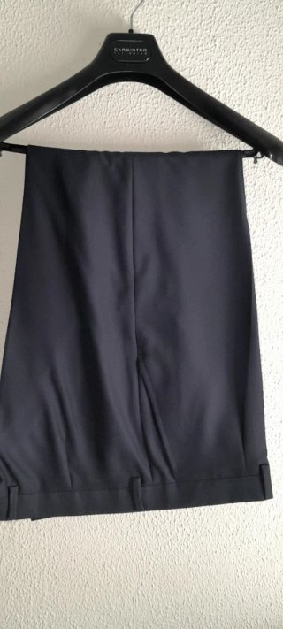 Traje chaqueta chaleco azul marino de sastre