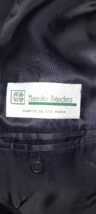 Traje chaqueta chaleco azul marino de sastre