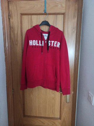 Sudadera Hollister Roja Cremallera