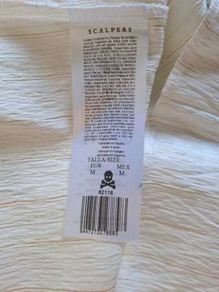Camisa Scalpers Blanca Talla M Nueva