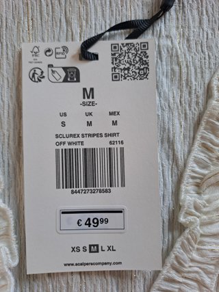 Camisa Scalpers Blanca Talla M Nueva